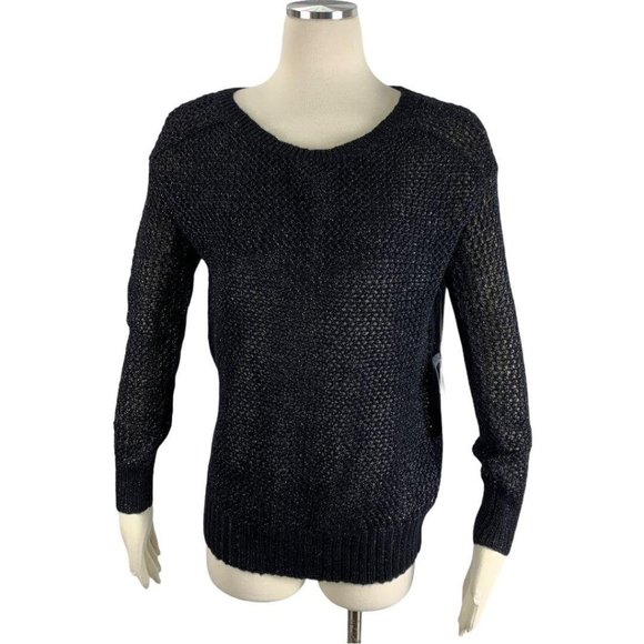 Jennifer Lopez XS Sweater NWT Sexy Open Back Dark - Picture 1 of 6